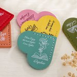 Libro de nacimiento personalizado en forma de corazón Flor Marcapáginas de piel con nombre y texto Cumpleaños Graduación Regalo para amante de los lib