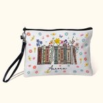 Personalised Spring Wildflowers Book Design Pencil Case with Book Title and Name Back to School Appreciation Gift for Teacher Reading Lover