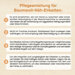 Personalisierte Näh-Etikette mit Namen und Text aus 100% Baumwolle für Kleidung Handgemacht 50 Stück Set Geschenk für Strick- und DIY-Liebhaber