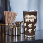 Personalized Papa Bear Legend 20oz Tumbler with Name and 1-12 Kid Bears Father's Day Birthday Gift for Him