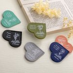 Libro de nacimiento personalizado en forma de corazón Flor Marcapáginas de piel con nombre y texto Cumpleaños Graduación Regalo para amante de los lib