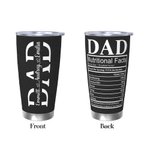 Personalized Dad Nutritional Facts 20oz Tumbler with 1 - 12 Kid's Name Father's Day Birthday Gift for Him