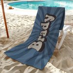 Personalised Super Absorbent Quick Dry Soft Groovy Retro Multicolor Beach Towel with Name Summer Party Birthday Gift for Her