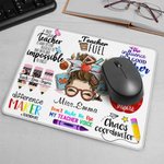 Personalisierte Spaß Cartoon Bleistift Apfel lehren Liebe inspirieren rutschfeste Mauspad mit Namen Wertschätzung zurück zu Schule Geschenk für Lehrer