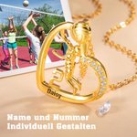 Personalisierte Volleyball Herz Halskette Weihnachten Geburtstag Geschenk für Volleyball-Spieler Sport-Liebhaber