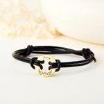 Personalised Engraved Angel Wings Pet Paw Print Leather Rope Bracelet with Name Memorial Sympathy Gift for Pet Lovers