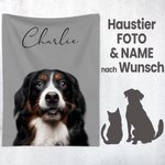 Personalisierte Weiche Decke mit Haustier Foto und Namen Geburtstag Weihnachten Geschenk für Hund Katze Welpe