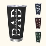 Personalized Dad Nutritional Facts 20oz Tumbler with 1 - 12 Kid's Name Father's Day Birthday Gift for Him