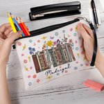 Personalised Spring Wildflowers Book Design Pencil Case with Book Title and Name Back to School Appreciation Gift for Teacher Reading Lover