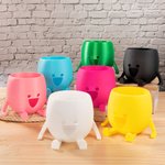 Personalised 3D Printed Cute Smiley Face Crochet Knitting Yarn Bowl with Name Multicolor Available Funny Birthday Gift for Mom Grandma