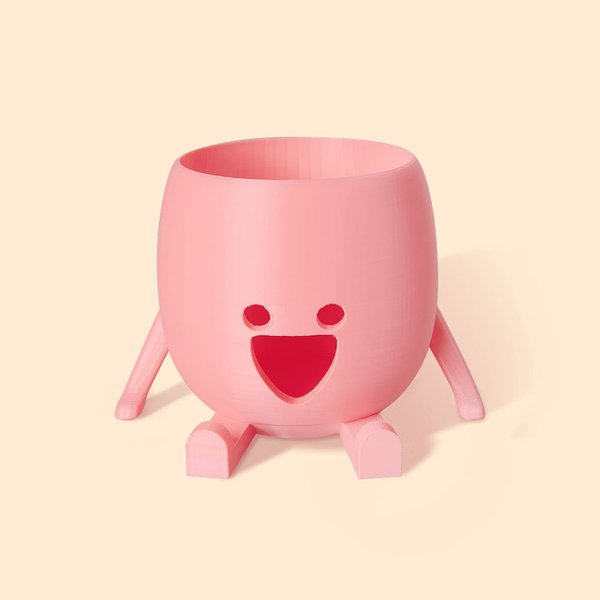 Gepersonaliseerd 3D-geprint schattig smiley gezichtje gehaakt breigaren kom met naam Multicolor beschikbaar Grappig verjaardagscadeau voor mama oma