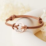 Personalised Engraved Angel Wings Pet Paw Print Leather Rope Bracelet with Name Memorial Sympathy Gift for Pet Lovers