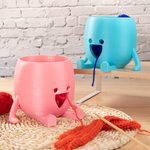 Personalised 3D Printed Cute Smiley Face Crochet Knitting Yarn Bowl with Name Multicolor Available Funny Birthday Gift for Mom Grandma