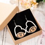 Personalisierte hölzerne hohle Herz geformt Fußball Ohrringe mit Text Game Day Team Geschenk für Frauen Mädchen Fußball-Fans