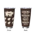 Personalized Papa Bear Legend 20oz Tumbler with Name and 1-12 Kid Bears Father's Day Birthday Gift for Him