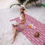 Personalisiertes Schnell-Trocknen Strandtuch mit Namen Badetuch Sommer Accessoire Geburtstag Geschenk für Familie