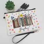 Personalised Spring Wildflowers Book Design Pencil Case with Book Title and Name Back to School Appreciation Gift for Teacher Reading Lover