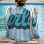 Personalised Super Absorbent Quick Dry Soft Groovy Retro Multicolor Beach Towel with Name Summer Party Birthday Gift for Her