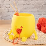 Personalised 3D Printed Cute Smiley Face Crochet Knitting Yarn Bowl with Name Multicolor Available Funny Birthday Gift for Mom Grandma