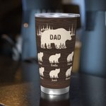 Personalized Papa Bear Legend 20oz Tumbler with Name and 1-12 Kid Bears Father's Day Birthday Gift for Him