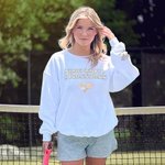 Personalised Retro Flower Pickleball Paddles Design Crewneck T-Shirt Sweatshirt with Name Ball Game Birthday Gift for Pickleball Lover