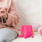 Personalised 3D Printed Cute Smiley Face Crochet Knitting Yarn Bowl with Name Multicolor Available Funny Birthday Gift for Mom Grandma