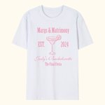 T-shirt Multicolore 100% Coton Personnalisé avec Texte Thème de Cocktail Cadeau d'Enterrement de Vie pour Elle Demoiselle d'Honneur