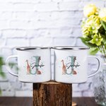 Personalisierte niedliche Giraffe Zebra Tiger 11oz Emaille Tasse mit Namen und Initialen Geburtstag Jahrestag Geschenk für Kind