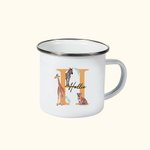 Personalisierte niedliche Giraffe Zebra Tiger 11oz Emaille Tasse mit Namen und Initialen Geburtstag Jahrestag Geschenk für Kind