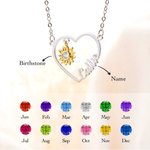 Personalisierte Sie sind mein Sonnenschein herzförmige Sonnenblume Name Halskette mit Geburtsstein Geburtstag Jahrestag Geschenk für sie
