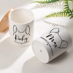 Gepersonaliseerde Forever in Our Hearts Dog Ears Design Keramische Plantenpot met Bamboe Voet en Naam Herdenkingscadeau voor het Verlies van een Hond