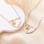 Personalisierte Sie sind mein Sonnenschein herzförmige Sonnenblume Name Halskette mit Geburtsstein Geburtstag Jahrestag Geschenk für sie