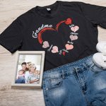 Personalizada Abuela Corazón Sudadera Paw Prints Cuello redondo Camiseta Sudadera con 1-10 Nombres de niños Cumpleaños Día de la Madre Regalo para ell