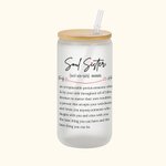 Henkilökohtainen sielu Sisko 20oz himmeä voi lasi nimi ja bambu kansi syntymäpäivä ystävyys lahja Besties sisaret