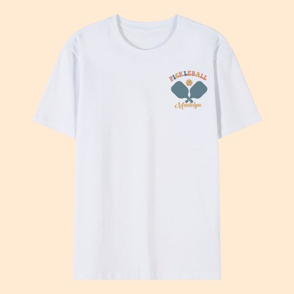 T-shirt Sweatshirt Personnalisé avec Nom Motif Jeu de Pickleballl Cadeau Anniversaire pour Amateur de Pickleball