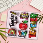 Personalised 3D Effect Apple Pencil Rainbow Teach Love Inspire Non-slip Mouse Pad with Name Birthday Teacher's Day Appreciation Gift for Teacher