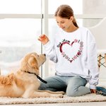 Personalizada Abuela Corazón Sudadera Paw Prints Cuello redondo Camiseta Sudadera con 1-10 Nombres de niños Cumpleaños Día de la Madre Regalo para ell