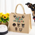 Personalisierte Die meisten Purrfect Hund Mama jemals Jute Tasche mit 1-6 Hundenamen Initiale Tote Bag Geburtstag Reisezubehör Geschenk für Hundeli
