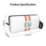 Personalised Multicolor Shadow Monogram Initials Pickleball Pouch Makeup Bag with Wrist Strap Birthday Sport Team Gift for Pickleball Lovers