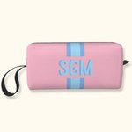 Personalised Multicolor Shadow Monogram Initials Pickleball Pouch Makeup Bag with Wrist Strap Birthday Sport Team Gift for Pickleball Lovers