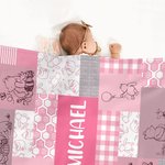 Personalized Cute Winne the Pooh Comfort Baby Blanket with Name Birthday Gift for Baby Kids