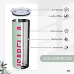 Personalisierte Multicolor Schatten Monogramm 20oz Name Skinny Becher mit Strohhalm und Reinigungsbürste Geburtstag Party Sport Geschenk für sie