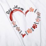 Personalizada Abuela Corazón Sudadera Paw Prints Cuello redondo Camiseta Sudadera con 1-10 Nombres de niños Cumpleaños Día de la Madre Regalo para ell