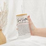 Henkilökohtainen sielu Sisko 20oz himmeä voi lasi nimi ja bambu kansi syntymäpäivä ystävyys lahja Besties sisaret