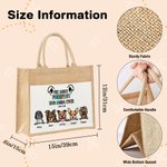 Personalised The Most Purrfect Dog Mom Ever Jute Tote Bag with Front Pocket and 1-6 Dog's Name Birthday Travel Accessory Gift for Dog Lover