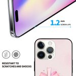 Personalisierte rosa Coquette Fliege Kreuz Telefon Fall für iPhone mit Namen und Initialen Geburtstag Geschenk für sie