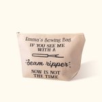 Personalised 100% Cotton Knitting Queen Crochet Sewing Accessory Bag with Name Birthday Crafting On-the-Go Gift for Sewing Lovers