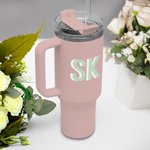 Personalisierte Multicolor Schatten Monogramm große Kapazität 40oz Name Tumbler mit Griff Deckel und Stroh Geburtstag Party Sport Geschenk für sie
