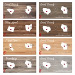 Personalized State to State Map Wooden Wall Decor with Names Graduation Friendship Long Distance Gift for Family Friend
