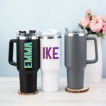 Personalisierte Multicolor Schatten Monogramm große Kapazität 40oz Name Tumbler mit Griff Deckel und Stroh Geburtstag Party Sport Geschenk für sie